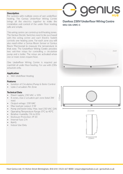 Wiring Centre - Specification