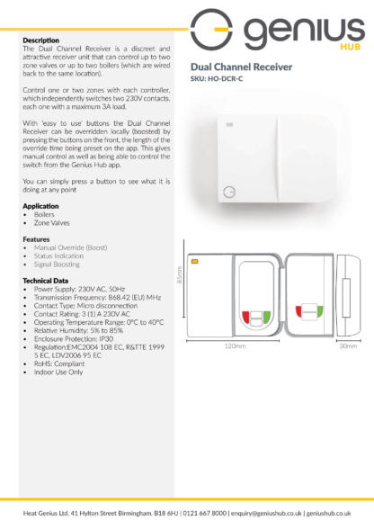 Dual Channel Receiver - Specification