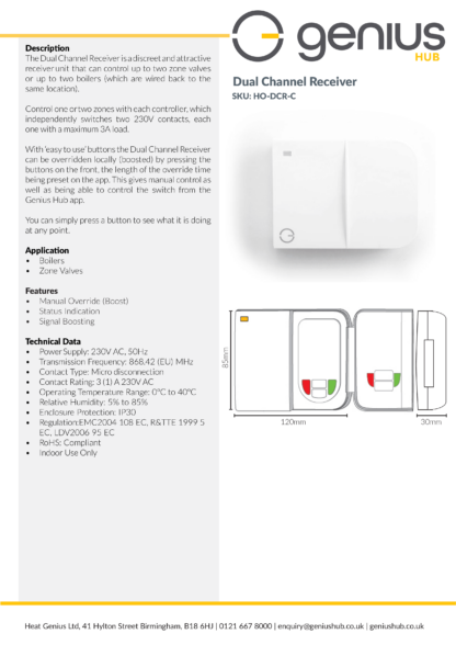 Dual Channel Receiver - Specification