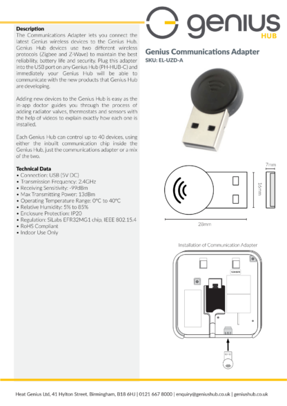Communications Adapter - Specification