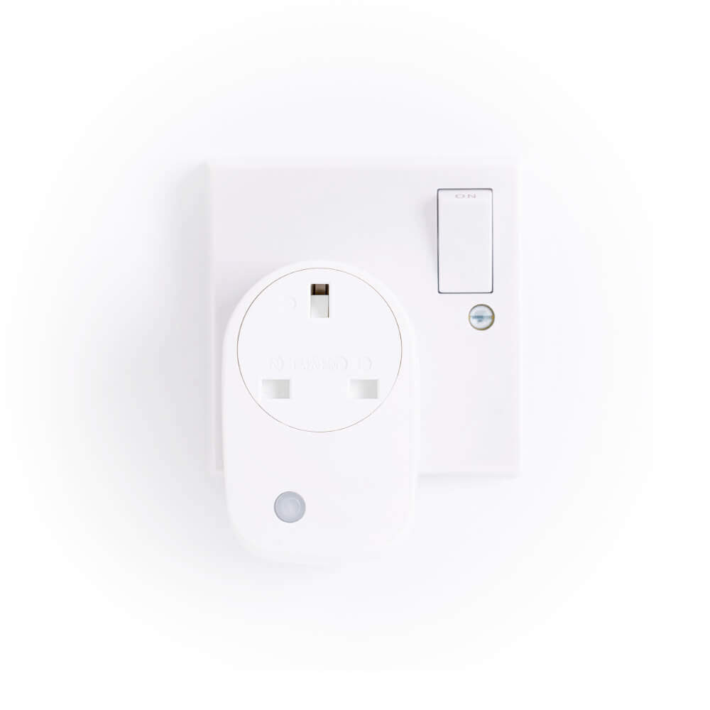 Front View of Genius Smart Plug in Socket